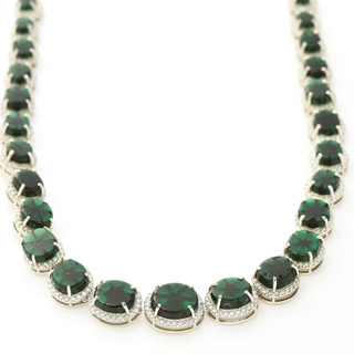 00196 PT Trapiche Emerald Necklace E 24.10ct