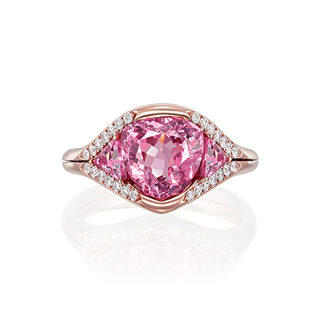 00271 K18PG ノーヒートスピネル リング S3.00ct D1.09ct GIA Unheated/Tanzania