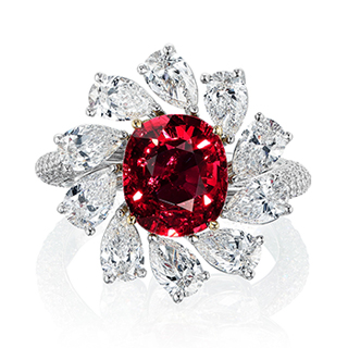 00768 PT950/K18 ノーヒート ピジョンB ルビーR GRS NoHeat PigeonBlood Mozambique R3.16ct D 2.47/0.91ct